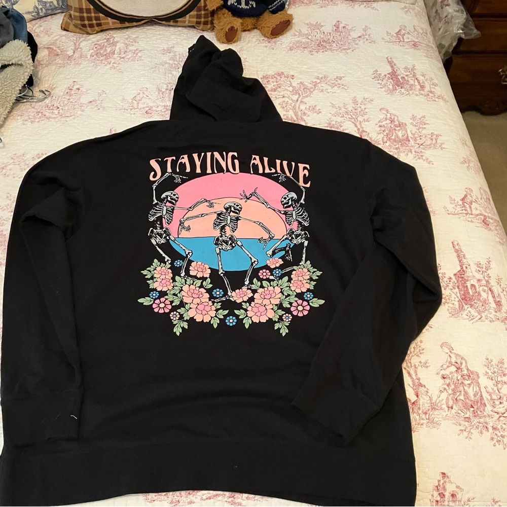 Floral Skeleton Hoodie Sweatshirt